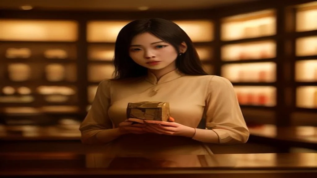 Khách hàng đang phân vân giữa các hộp đông trùng hạ thảo trưng bày tại cửa hàng