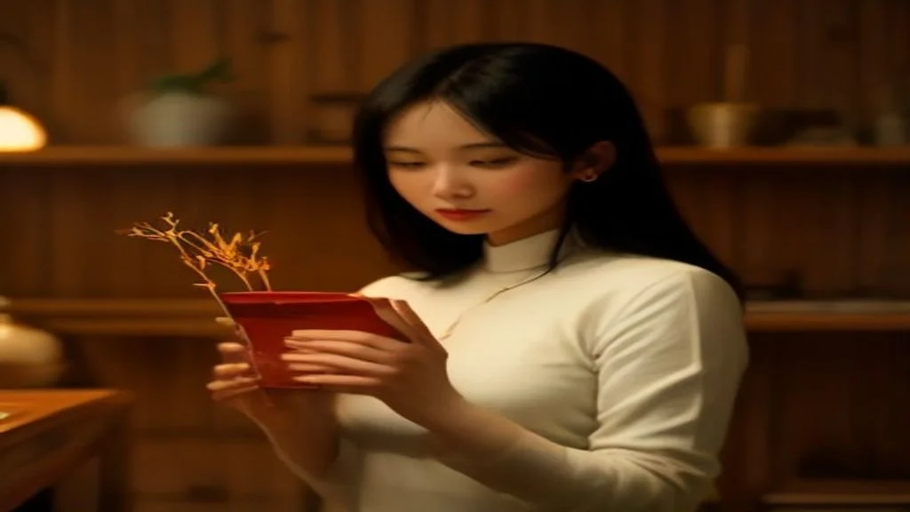 Khách hàng đang xem xét hộp sản phẩm đông trùng hạ thảo Nocovy chính hãng tại cửa hàng